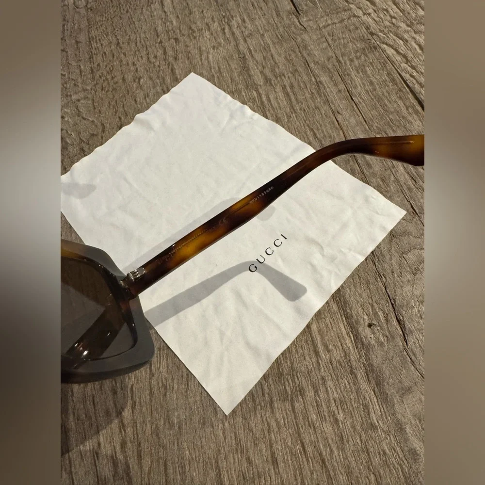 Gucci Square Tortoise Sunglasses.